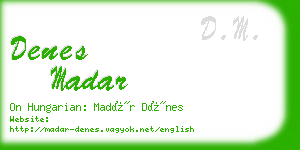 denes madar business card